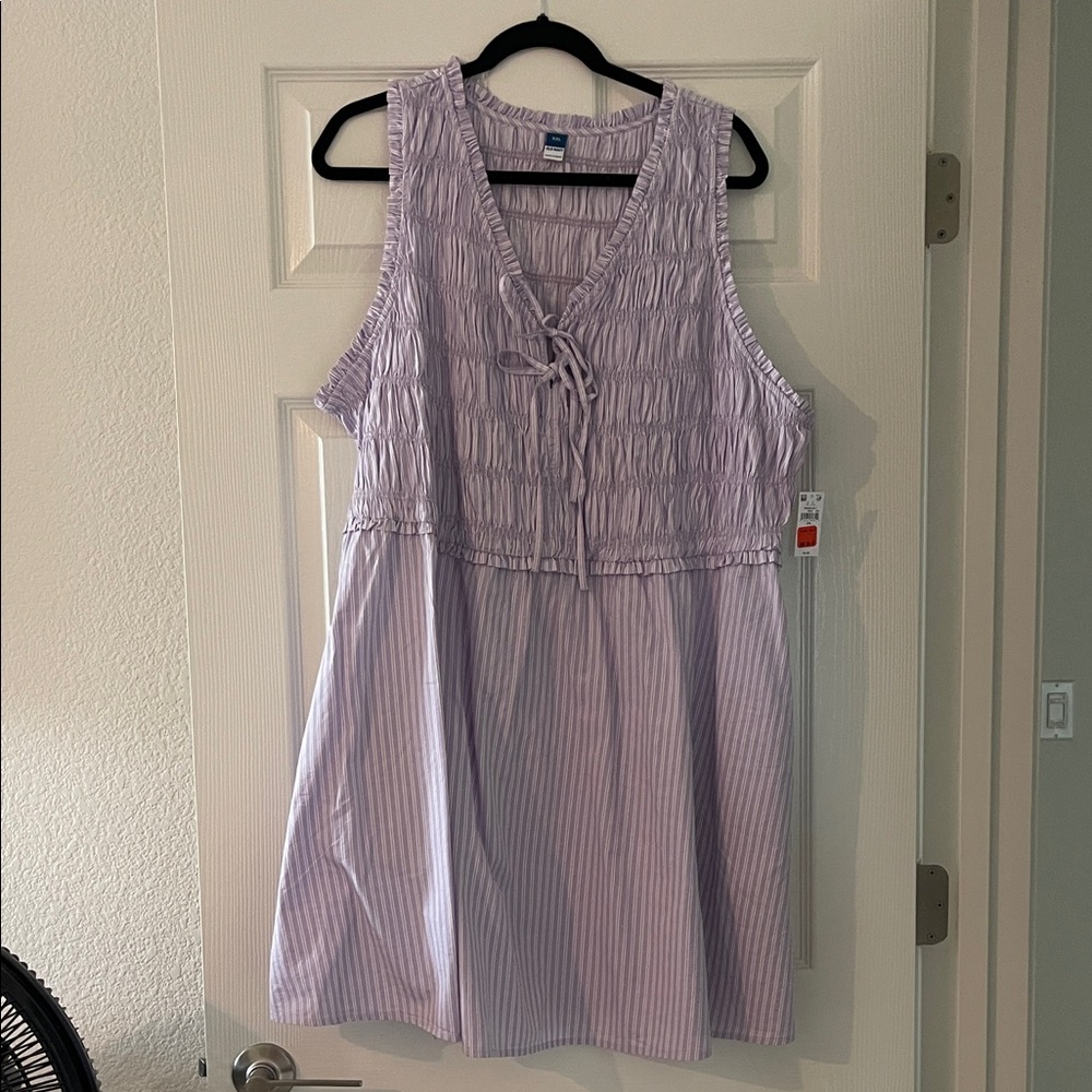Old Navy Lavender Striped Sleeveless Dress